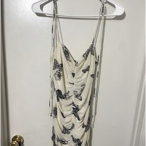 Mini shoulder tie butterfly dress